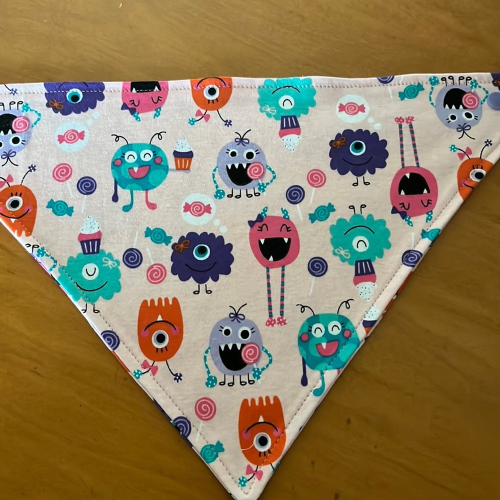 Candy monsters baby bandana bib